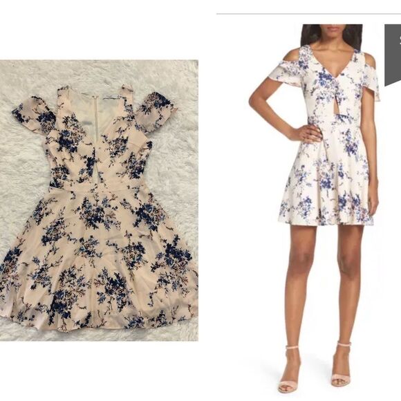 ALI &JAY CHASING BUTTERFLIES‎ COLD SHOULDER DRESS S - Picture 1 of 12